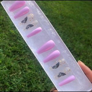 Purple butterfly pressons